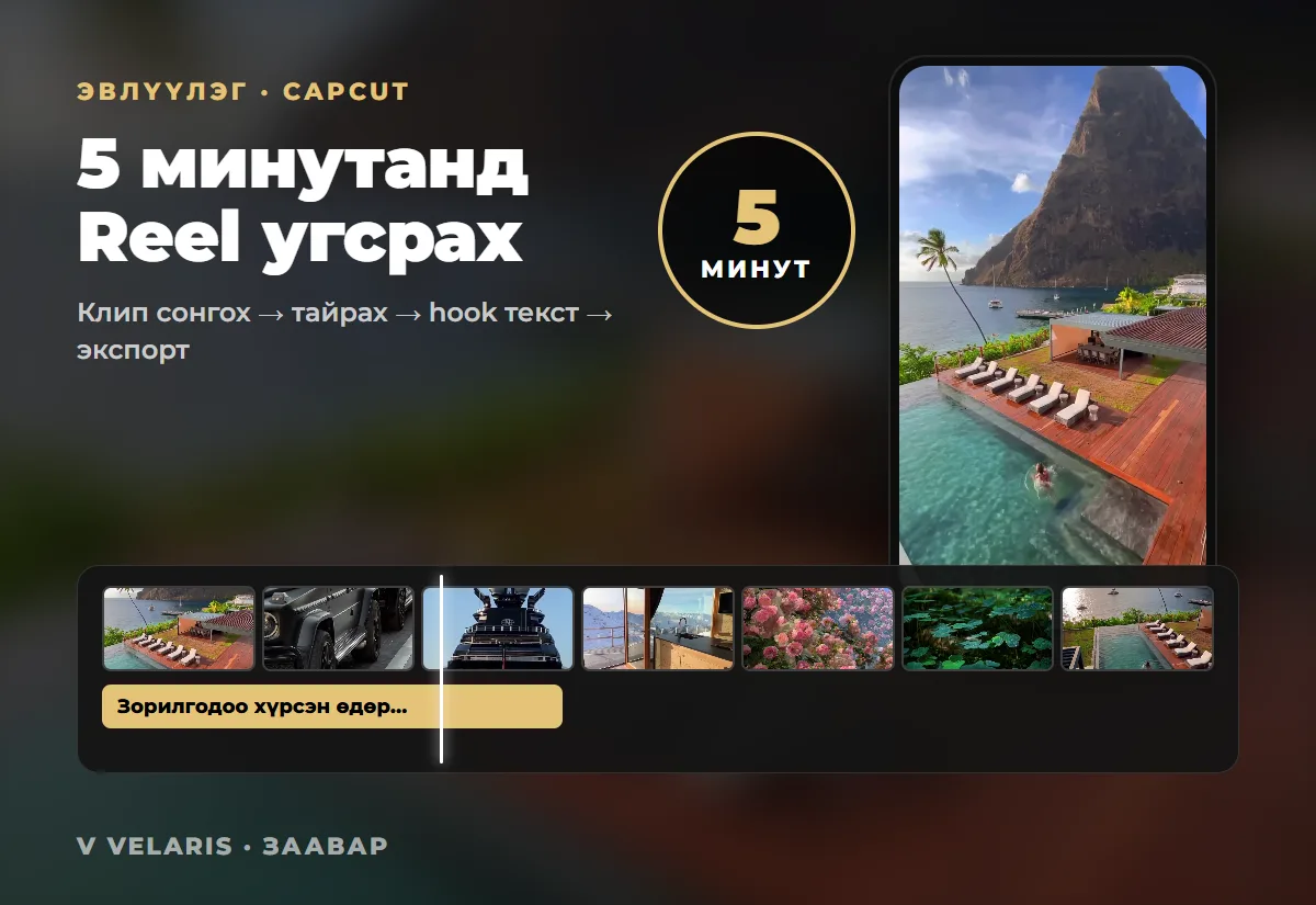 CapCut дээр 5 минутанд Reel хийх